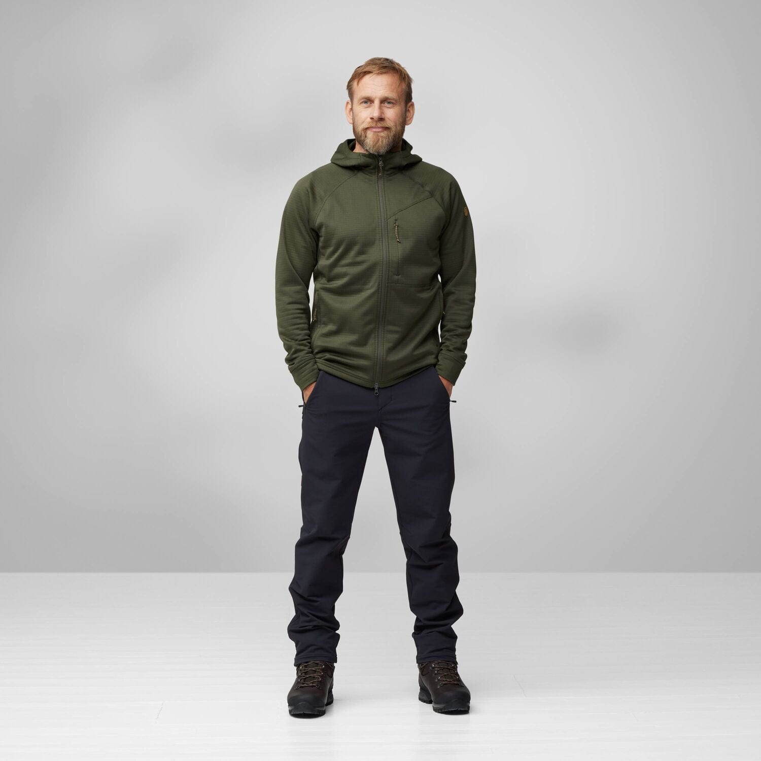 Fjällräven Abisko Mens Trail Fleece | Hooded Zip Up Hiking Sweater