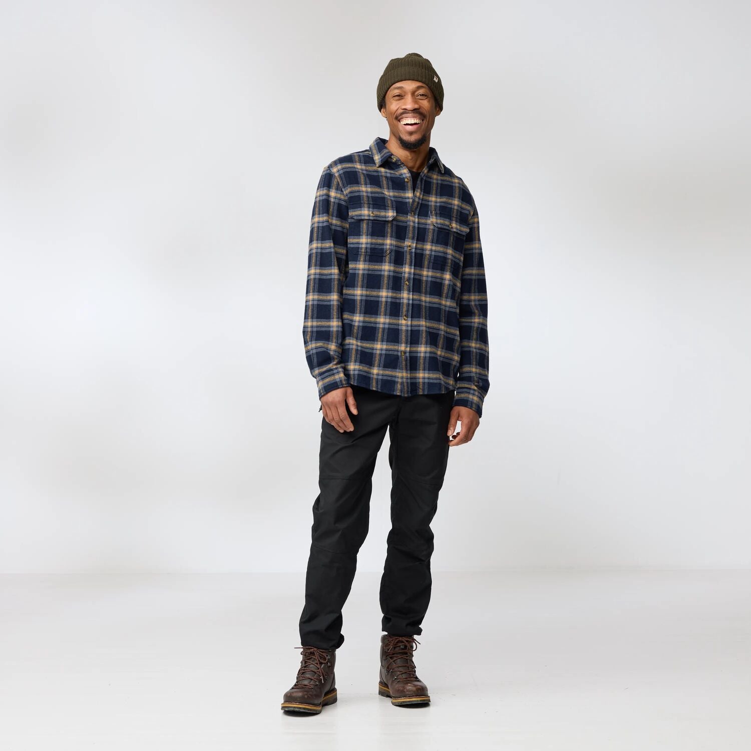 Fjällräven Övik Mens Heavy Flannel Long Sleeve Shirt | Thick